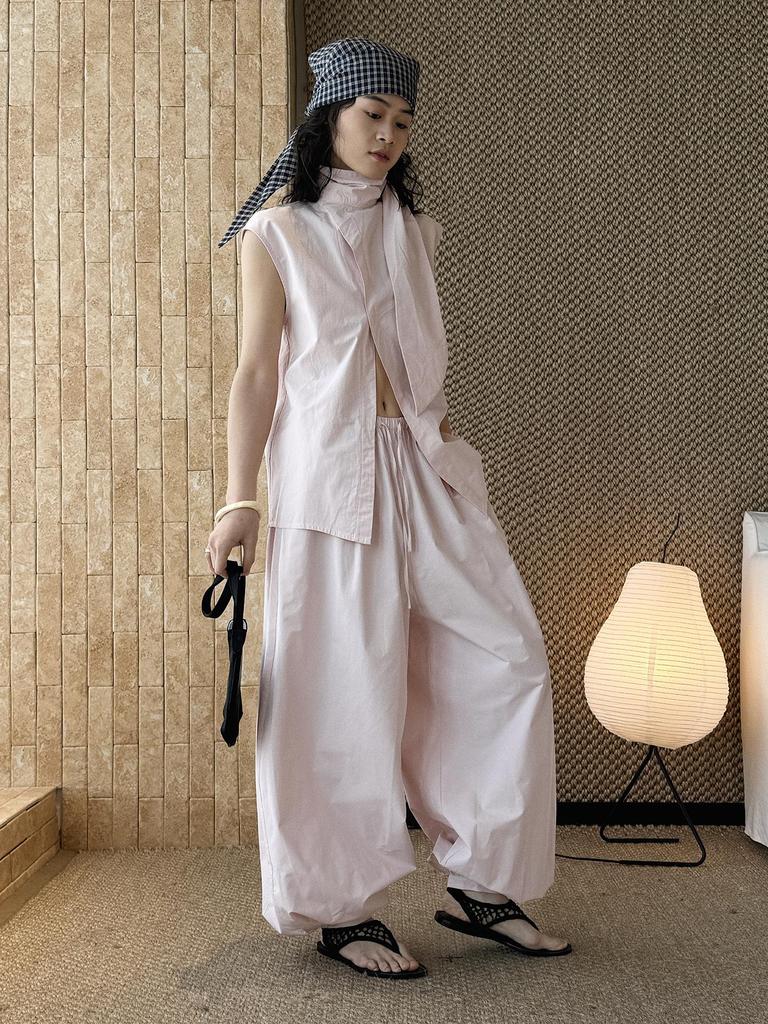 Xu Man Spring/Summer Fashionable INS Style Women's Balloon Cuff Joggers with Buttoned Ankles