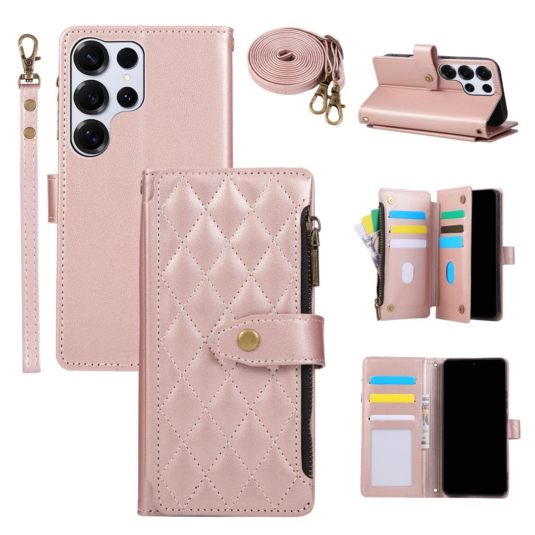 

For Samsung Galaxy S22 S23 S24 S25 Plus Ultra FE Edge Multi-Functional Delicate Leather Comfortable Grip Zipper Bag Wallet Case Artificial leather&Galaxy S22 5G