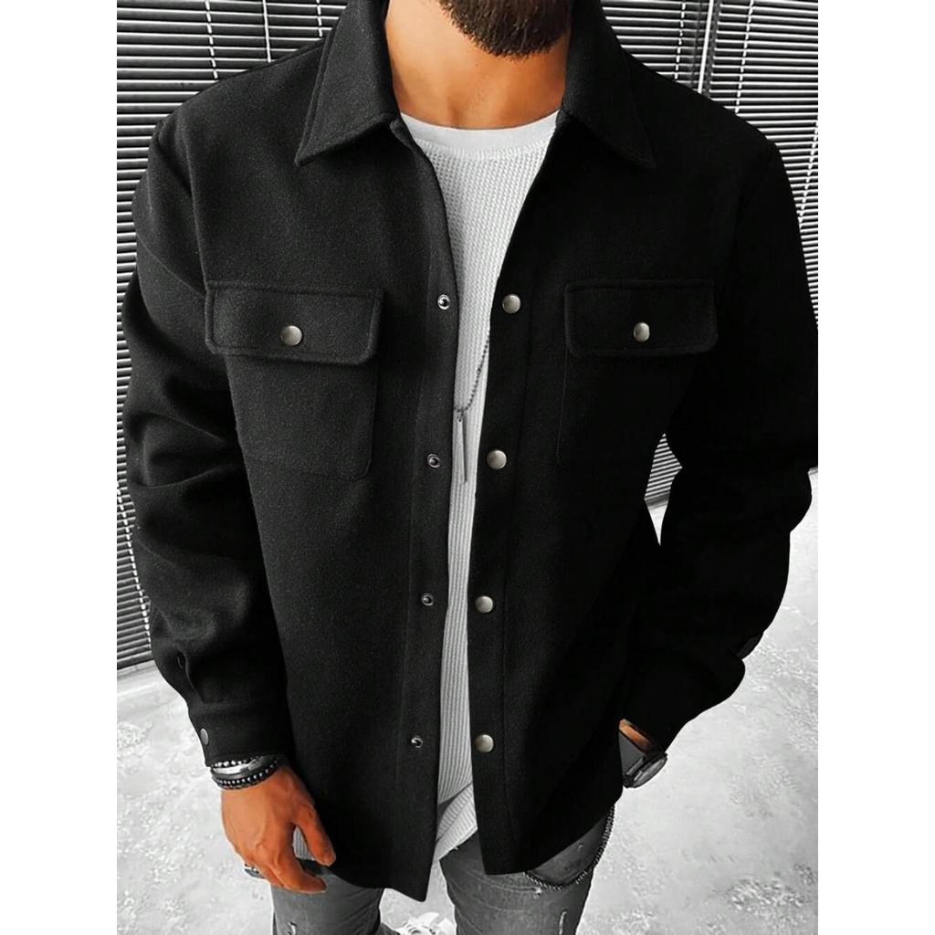 New Men's Casual Corduroy Work Jacket, Loose Lapel Oversized Workwear Coat for Men, European American Crossborder Outwear