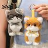 Plush Pendant for Bags Cute Kitten with Glasses And Tie Soft Stuffed Animal Backpack Charm Keychain Backpacks Keys Decorative Hanging Plushie