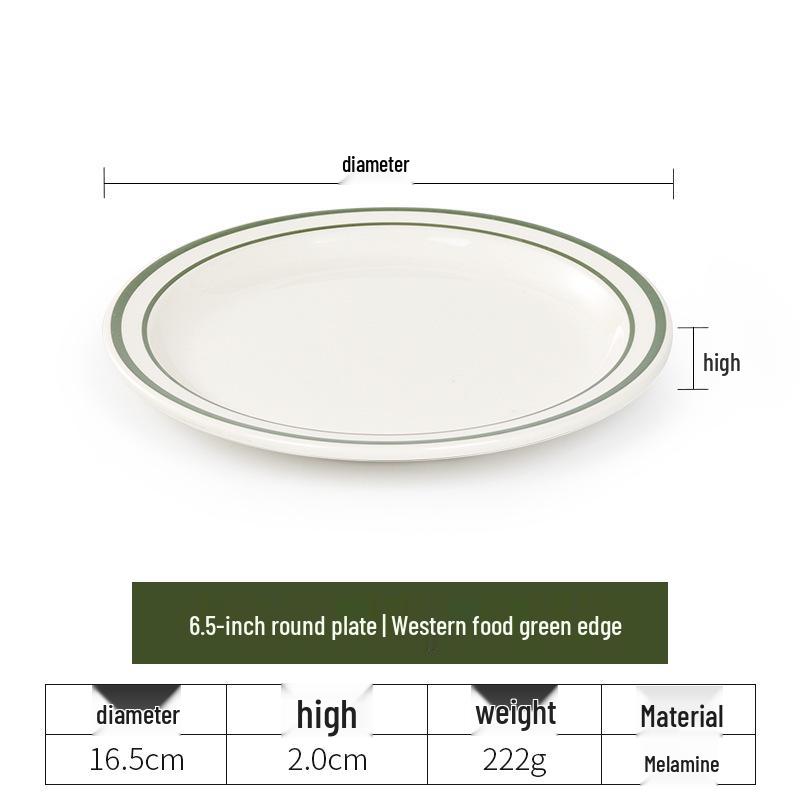 

Melamine Imitation Porcelain Steak and Soup Plate - Simple Style for Restaurants