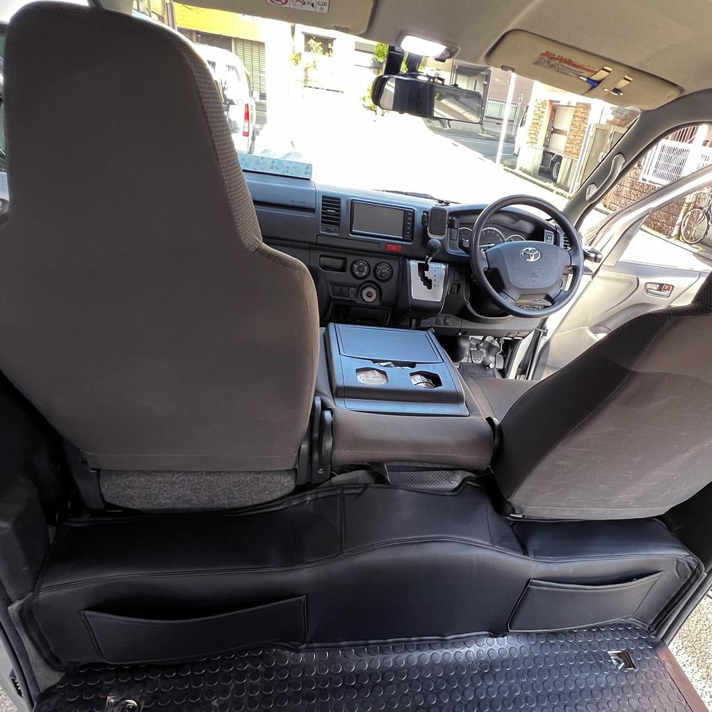 WeCar Hiace 200 Series Wide Hiace Front and Rear Deck Cover Set Black Leather 6th S-GL (2 Pieces) (1st, 2nd, 3rd, 4th, 5th, Generation)