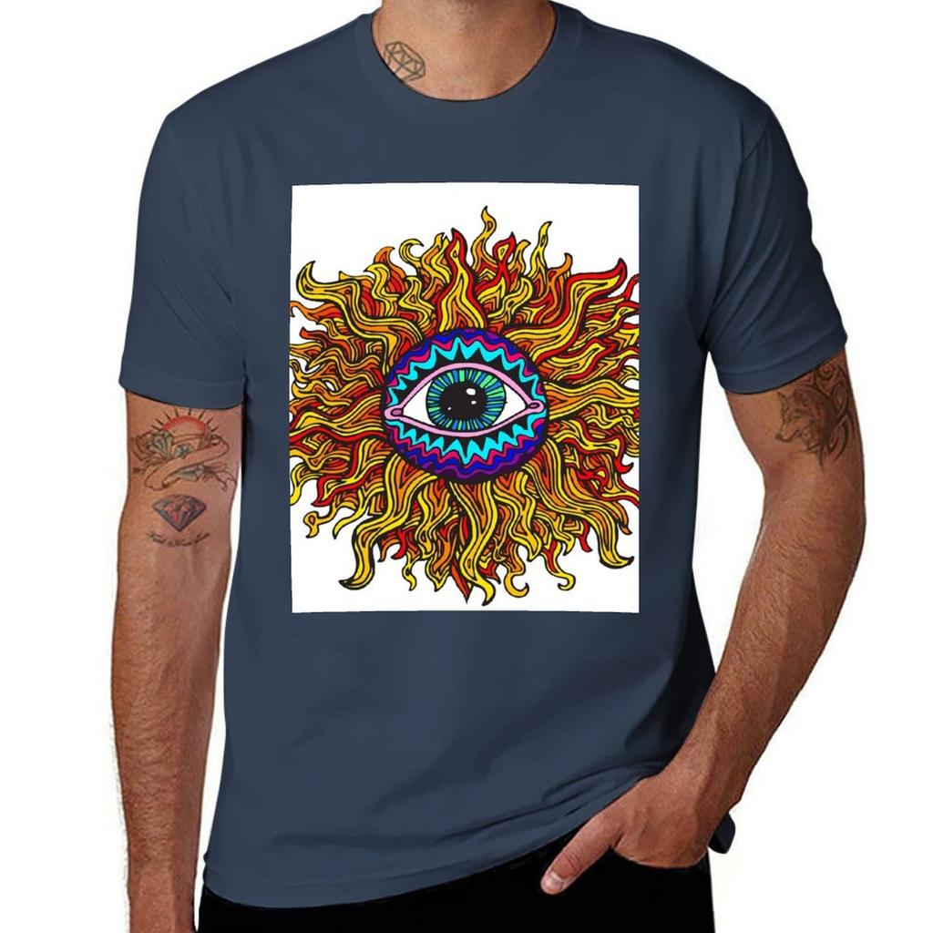Psychedelic Sunflower Just The Flower Tshirt Large Size Basic Casual Tshirt
