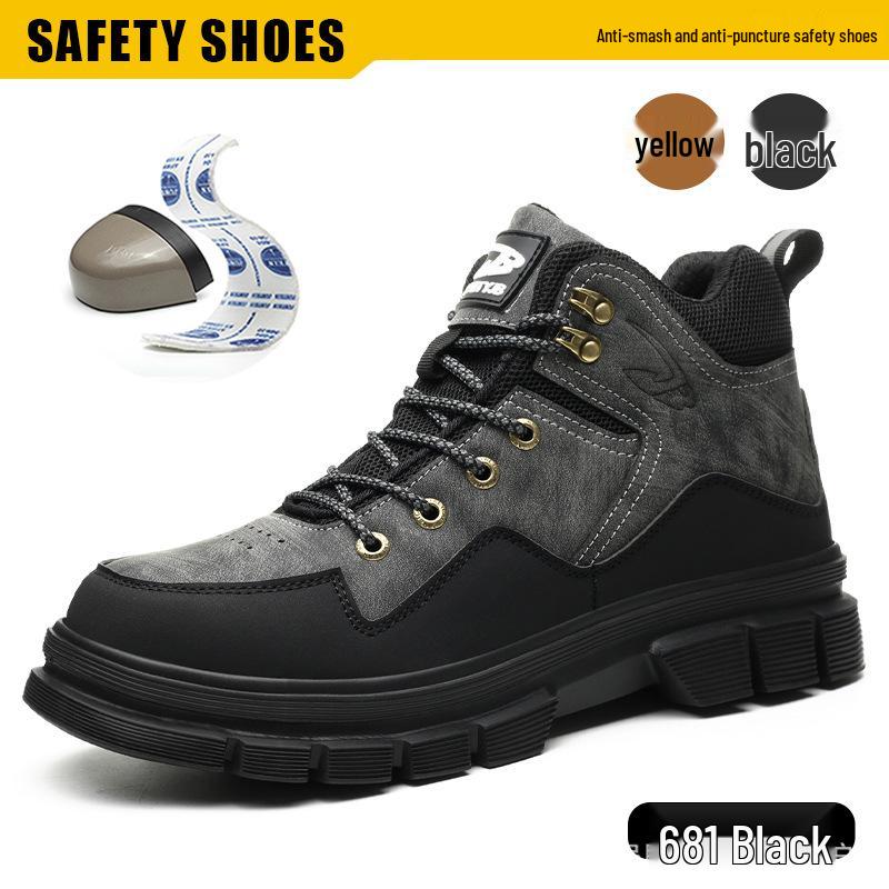 Men's High-Top Waterproof Safety Boots – Anti-Smash, Anti-Puncture, Comfortable for Extended Wear