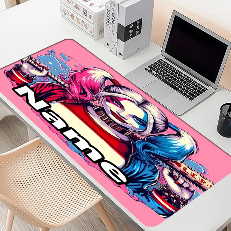 Custom Name Personalized Superhero Pattern Mousepad, Laptop PC Desk Mat, Decorative Desk Mat for Home Keyboard Pad Gift