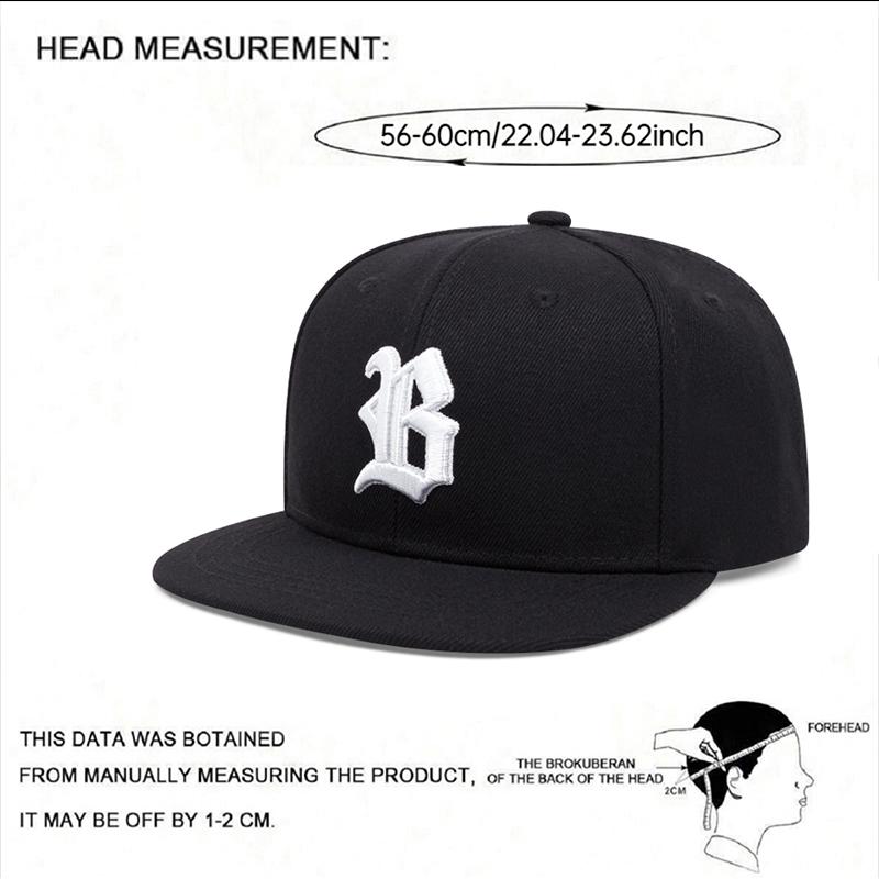 New Letter B Gothic Embroidered Baseball Hat Men'S Trendy Hip Hop Hat Women'S Outdoor Sports Sunshade Hat Flat Edge Hat
