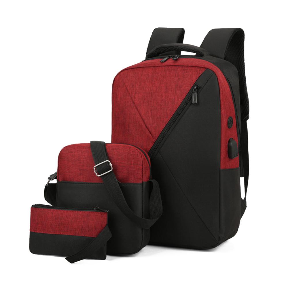 Set of 3 Laptop Backpack Large Capacity Business Daypack Portable Travel Commuting Bag with USB
