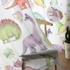 Aquarell Dinosaurier Transparente Vorhänge für Wohnzimmer Transparente Tüll Fensterdekorationen Schlafzimmer Küche Heimdekor Schleier Vorhänge