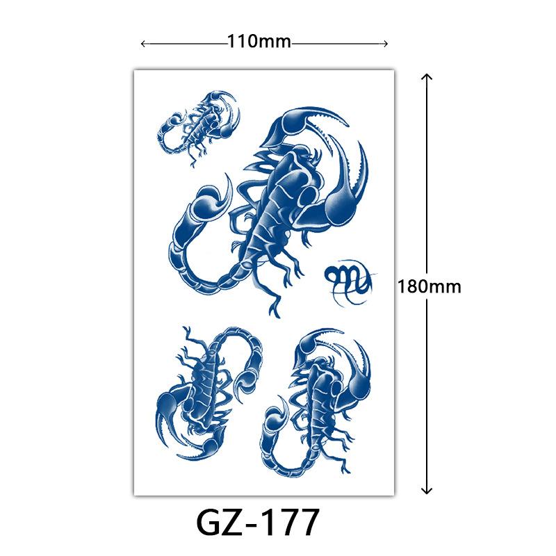 Herbal Semi-Permanent Tattoo Sticker, Animal English Totem Tattoo Sticker, Sweat-Proof Waterproof Tattoo