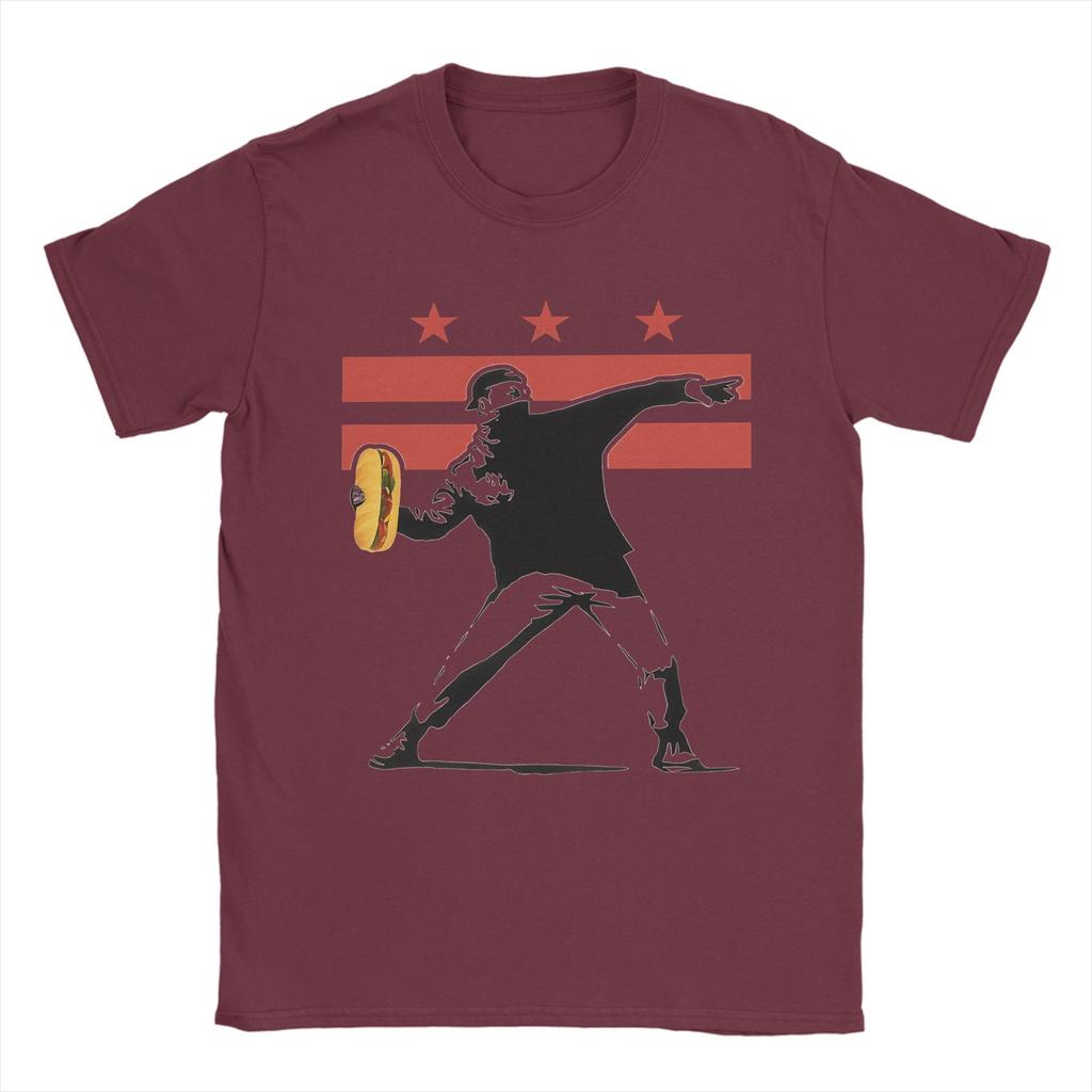 Dc Sandwich Guy 100% Baumwoll-T-Shirt für Herren Sommer Vintage T-Shirts Bequeme Hip-Hop-Tees Übergroße Druck-Tops