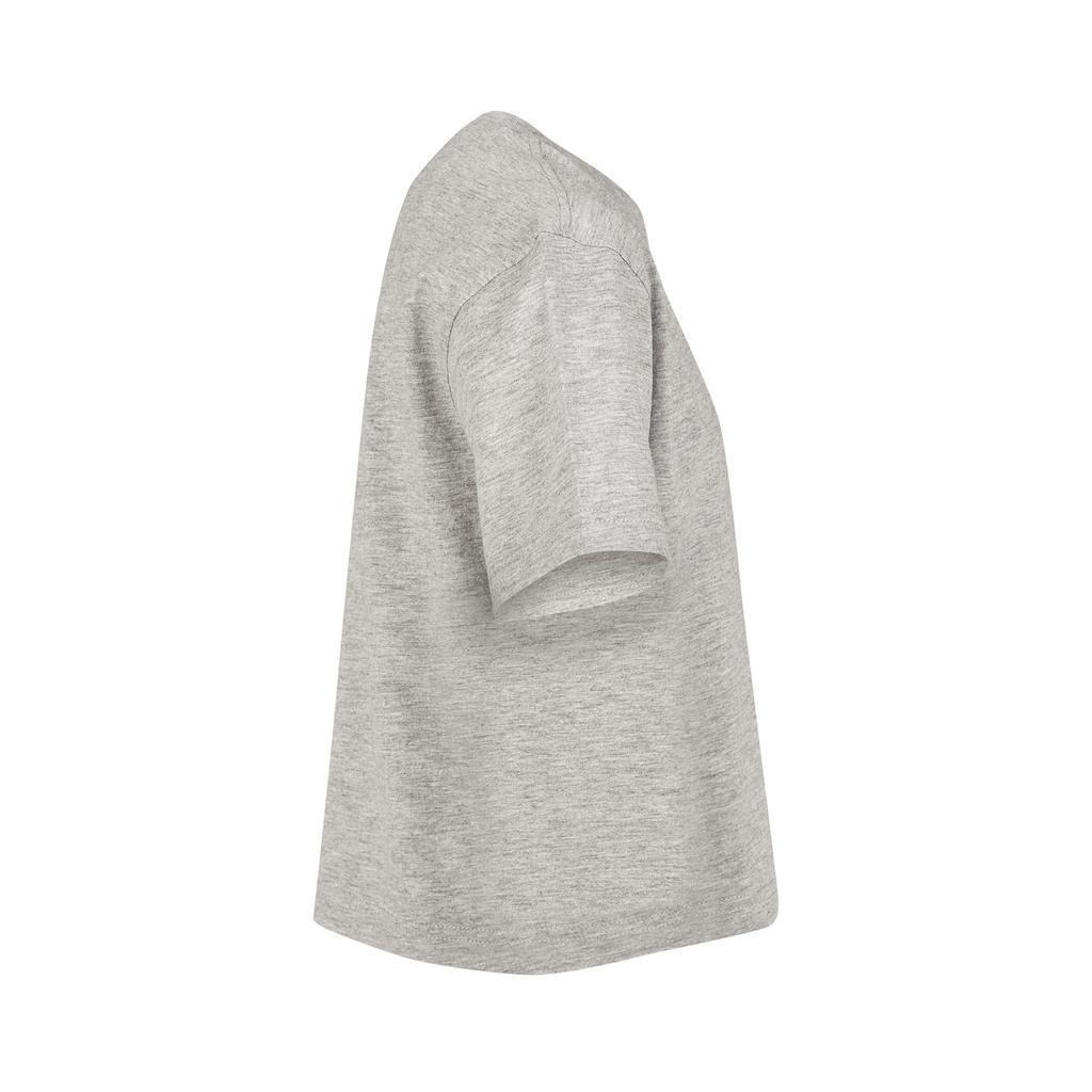 Build Your Brand Girls Heather Jersey Crop T-Shirt