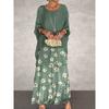 Women's Fashion Summer Spring Solid Color Print 2/1 Sleeve O-Neck Casual Dresses