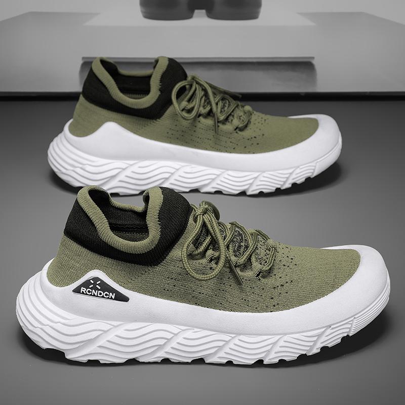 Men's Shoe Fly Woven Lightweight Comfortable Men's Safety Shoes Casual Breathable Sneakers Fashionable Lace Up Running Shoes
