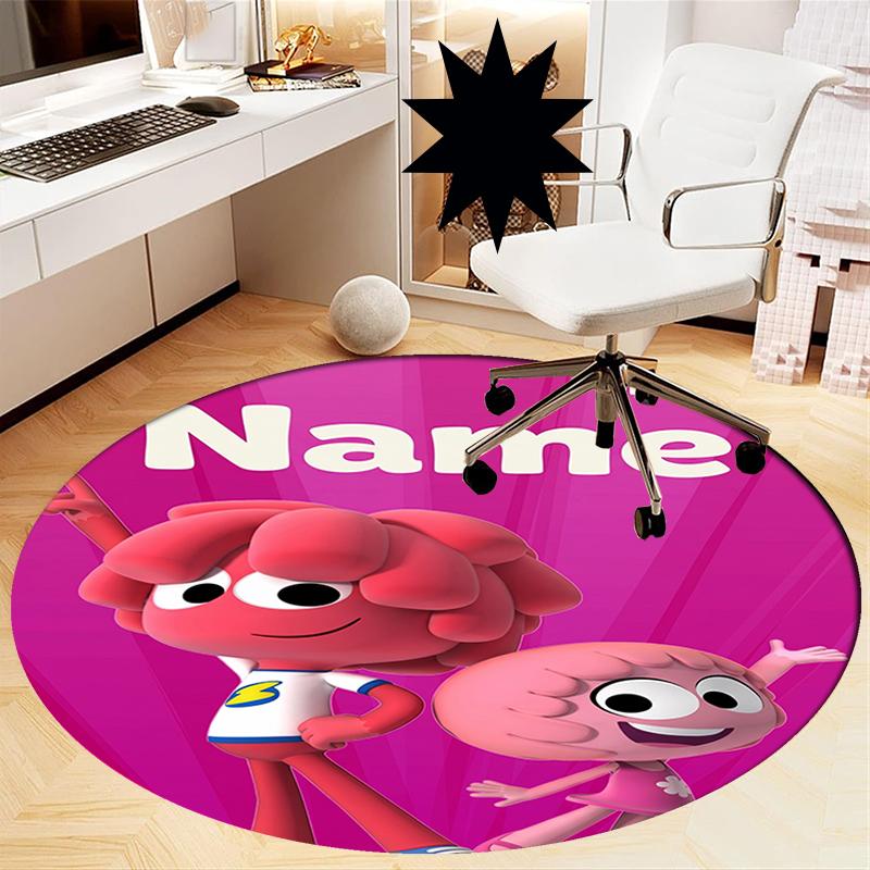 Custom Name Jelly Jamm Printed Round Rug Carpet Chair Rug Area Rug Entryway Doormats,for Office Chair Living Room Bedroom Kitchen Room.