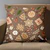 1 Pieces Christmas Patterned Cushion Covers With Cookie Design Polyester Pillowcase, Sofa  Cushion Cov Headboard Pillow