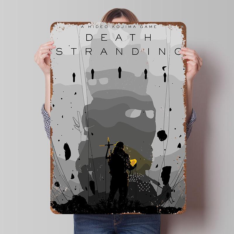 Death Stranding Game Art Tin Plaque Poster Customized Wall Art Retro Vintage Metal Signs for Man Cave Room Ornaments Wand Deko