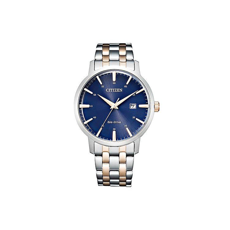 Citizen Eco-Drive Series 50M Water Resistant Quartz Watch Stainless Steel Band 40Mm Men watches Blue BM7466-81L Blue Dial Silver Dial