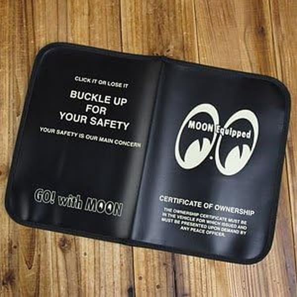 MOONEYES Title Holder Inspection Certificate MOON Equipped (Vehicle Holder) DF-MQG058BK-MON