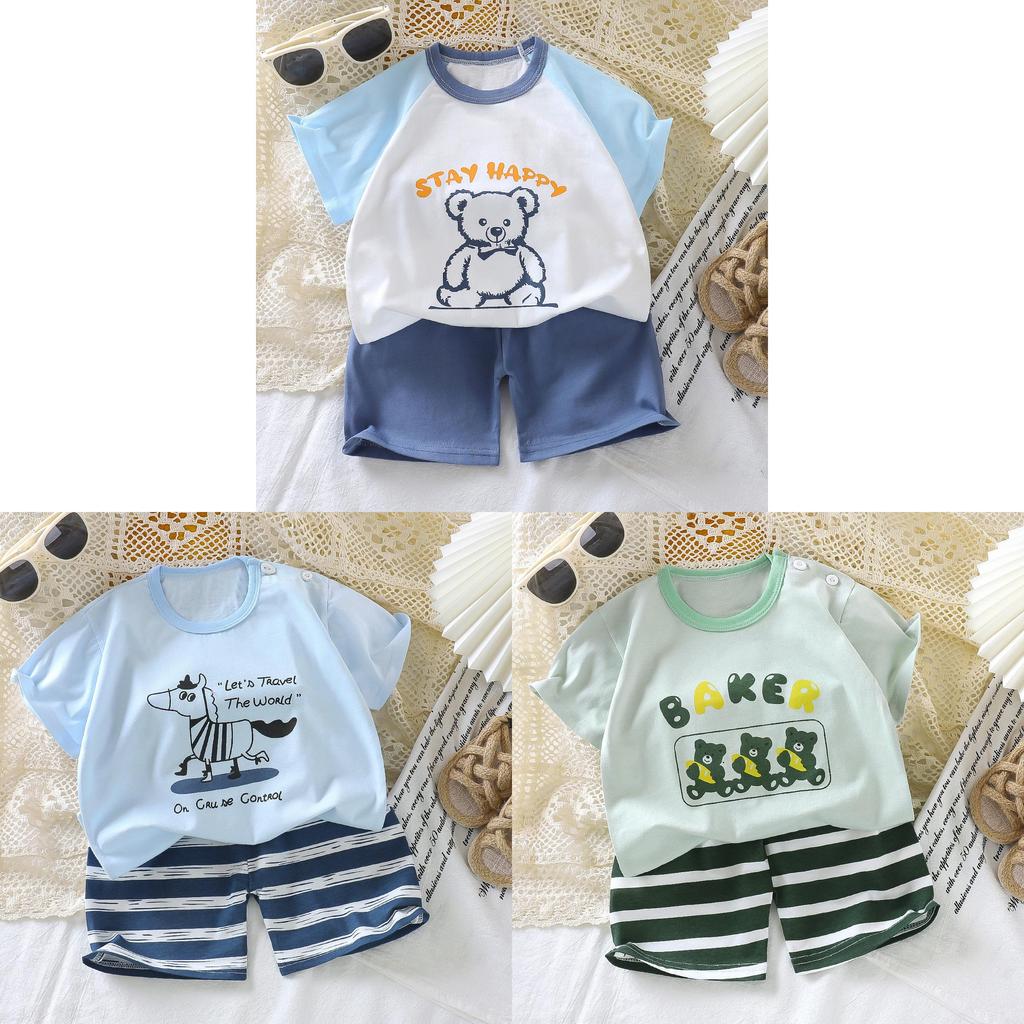Sommer Cartoon Hoodie und Shorts Set für Kinder aus weicher Baumwolle