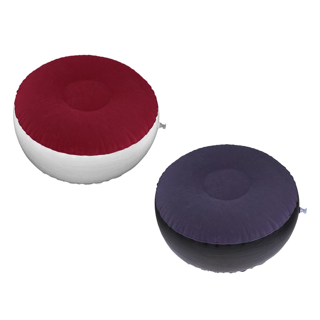 Pouf Gonfiabile Portatile BEIJIALY – Sgabello Pieghevole Floccato Per Campeggio, Viaggi, Ufficio E Casa – Viola - 3
