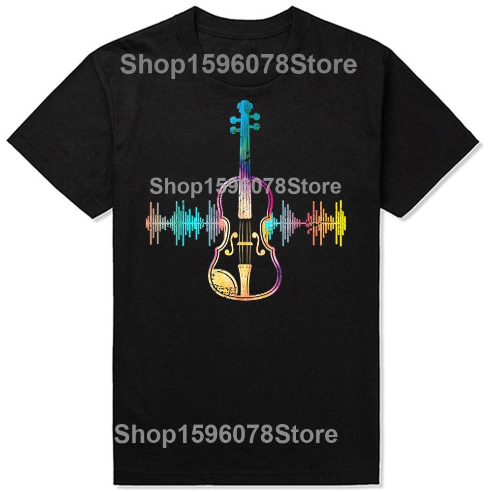 Mens Clothing Music Notes Classical Musician Violin Player Oversized Tshirt Cotton Tshirt Custom Tees Tops Fitness T Shirt