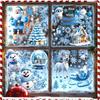 Adhesivos Navideños de Papá Noel Azul para Ventana Lindo Reno Hombre de Jengibre Adhesivo de Pared Decoración del Hogar Calcomanía Noel Kerst Navidad