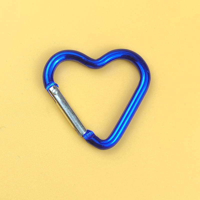 Heart-shaped Aluminum Carabiner Key Chain Clip Outdoor Camping Keyring Spring Hook Water Bottle Hanging Buckle Travel Accessory