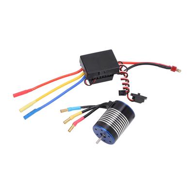 3650 4300KV No Sense Brushless Motor with 60A Waterproof ESC Combo Set for 110 RC Car