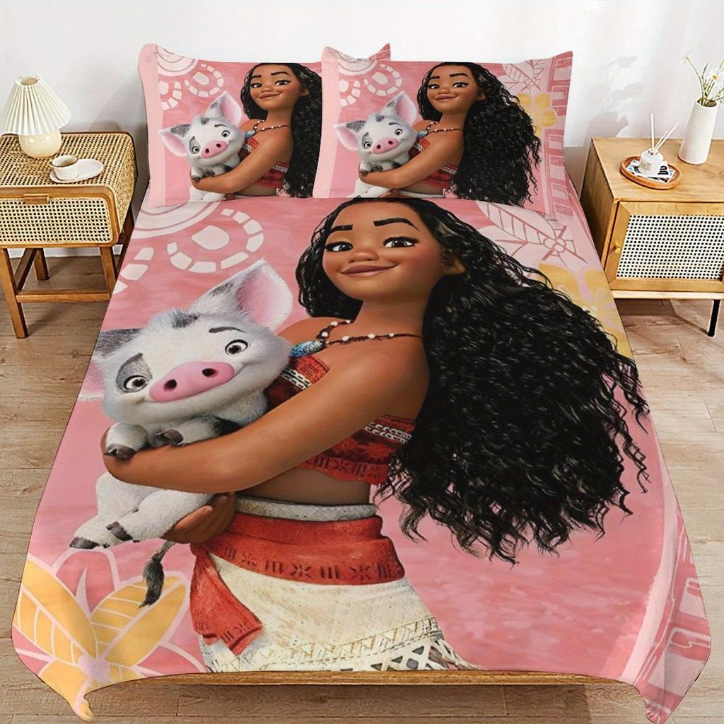 Moana Princess Anime Home Bedroom Comforte Nordic polyester material suitable for children and adults 2/3-piece set