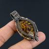 Baltic Amber Pendant, 999 Copper Wire Wrapped Gemstone Jewelry, Handmade Pendant For Mother Day