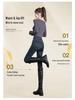 Women's Blue-Gray Fleece-Lined High-Waisted Slim-Fit Denim Pants - 2023 Autumn/Winter Style