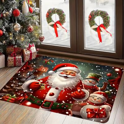 Weihnachts-Weihnachtsmann Willkommens-Eingang Fußmatte Heimdeko Teppich Innen Außen Bodenmatte Wohnzimmer Schlafzimmer Bad Küche Teppich