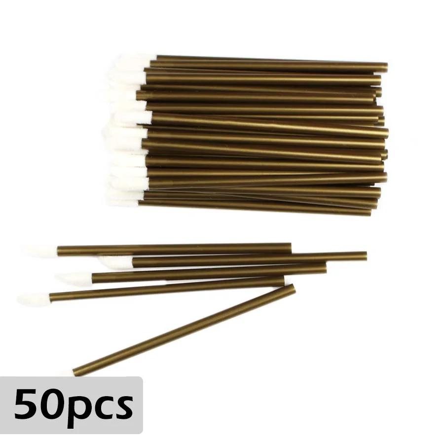 CNKESS  Wholesale  50pcs Disposable Cosmetic Lip Brush Lipstick Lip Glossy Wands Pen Cleaner Applicator Makeup Brushes Tools