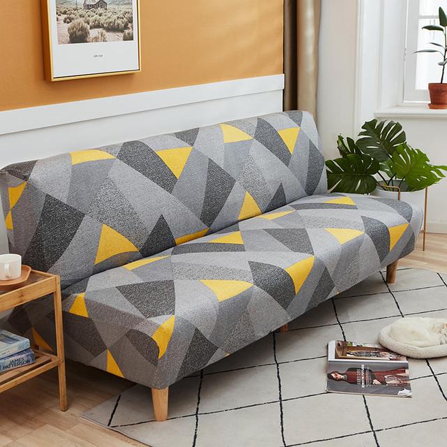 Чехлы для диванов с современным принтом, безрукий чехол для дивана для гостиной, складной диван, эластичные чехлы для диванов, чехол-футон для дома, отеля 160-190CM