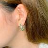 Pin Design Sense C-Shaped Earrings Hollow Geometric Micro-Inlaid Zircon Loop Stud Earrings