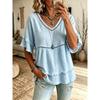 QICED Bluse e Camicie Casual da Donna alla Moda con Scollo a V e Maniche Corte