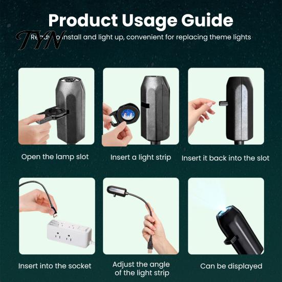 Holiday Gift for Bedroom USB Power Projector Night Light, 360 Degree Flexible Neck, Christmas LED Dynamic Projection Lamp Light Indoor Ceiling, Wall,