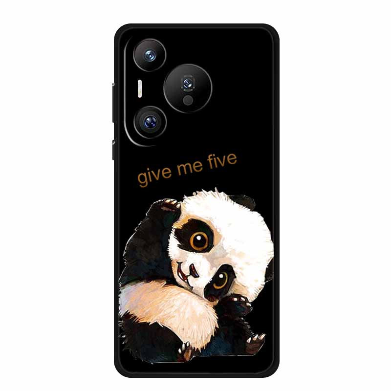 Black Silicone Case For Huawei Pura 70 Pro Case Cartoon Cat Soft Back Cover For Honor 400 Pro 5G Phone Case 400Pro Coque Funda