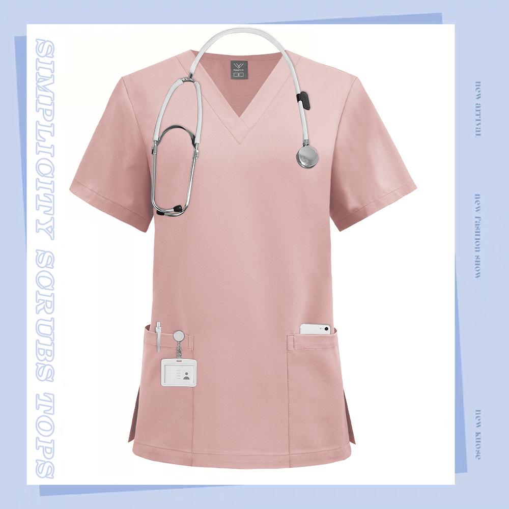 Scrubs Top Medical Surgical Uniform Scrub Blouse Unisex Hospital Working Clothing Pharmacy Nurse Shirt Dental Workwear