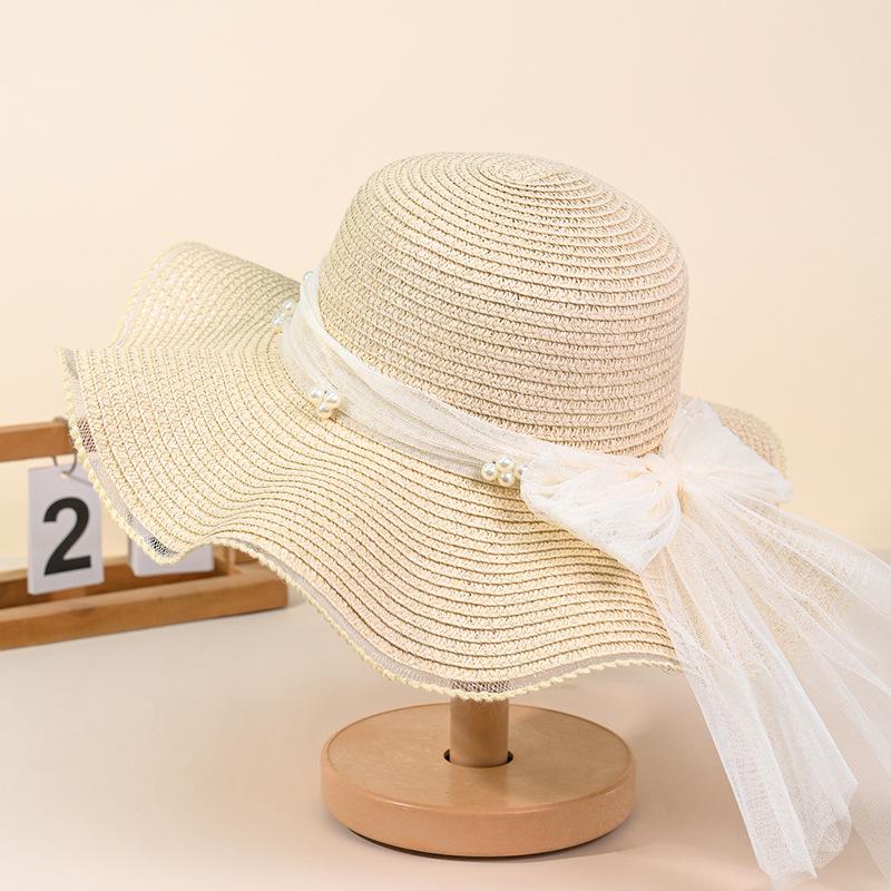 

Летняя пляжная соломенная шляпа, милая соломенная шляпа из рафии, защита от солнца, тень, солнцезащитная шляпа, женская One Size
