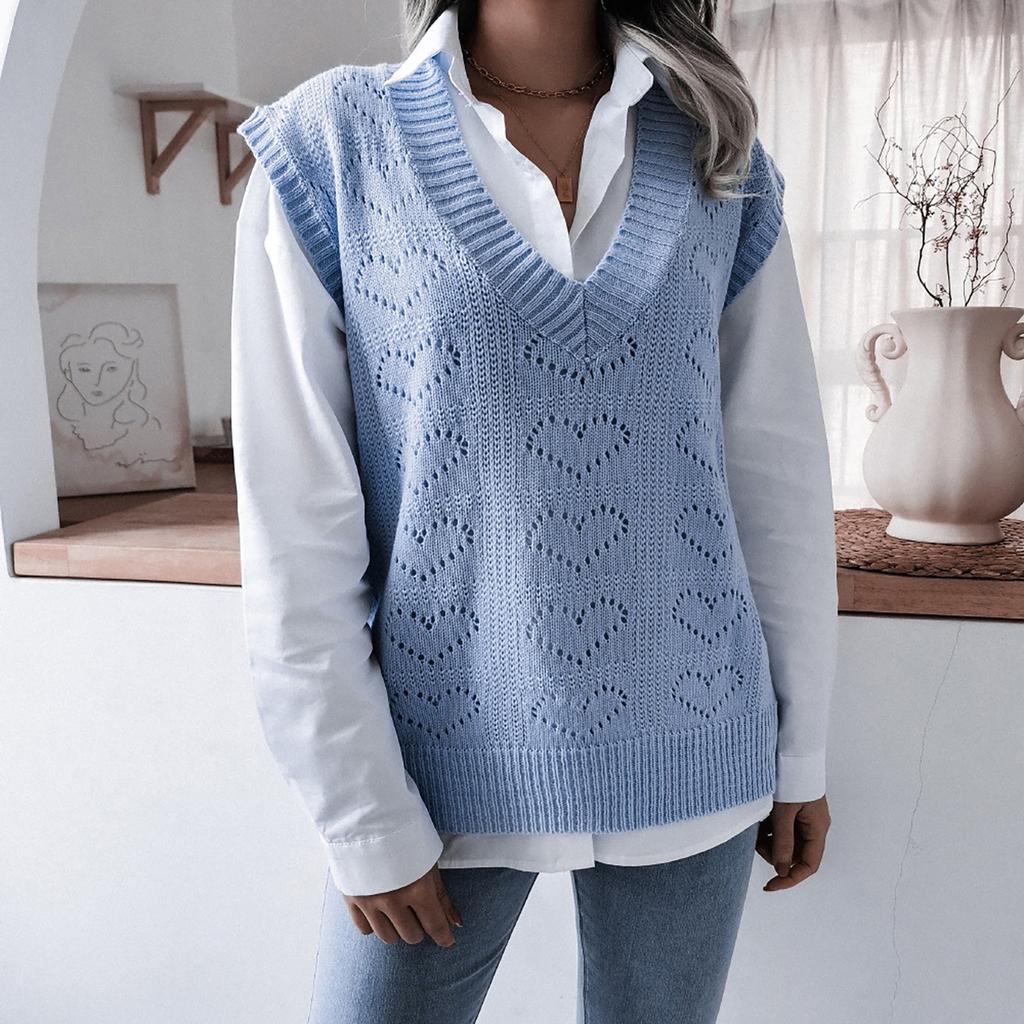 women's v neck vest knitting pattern