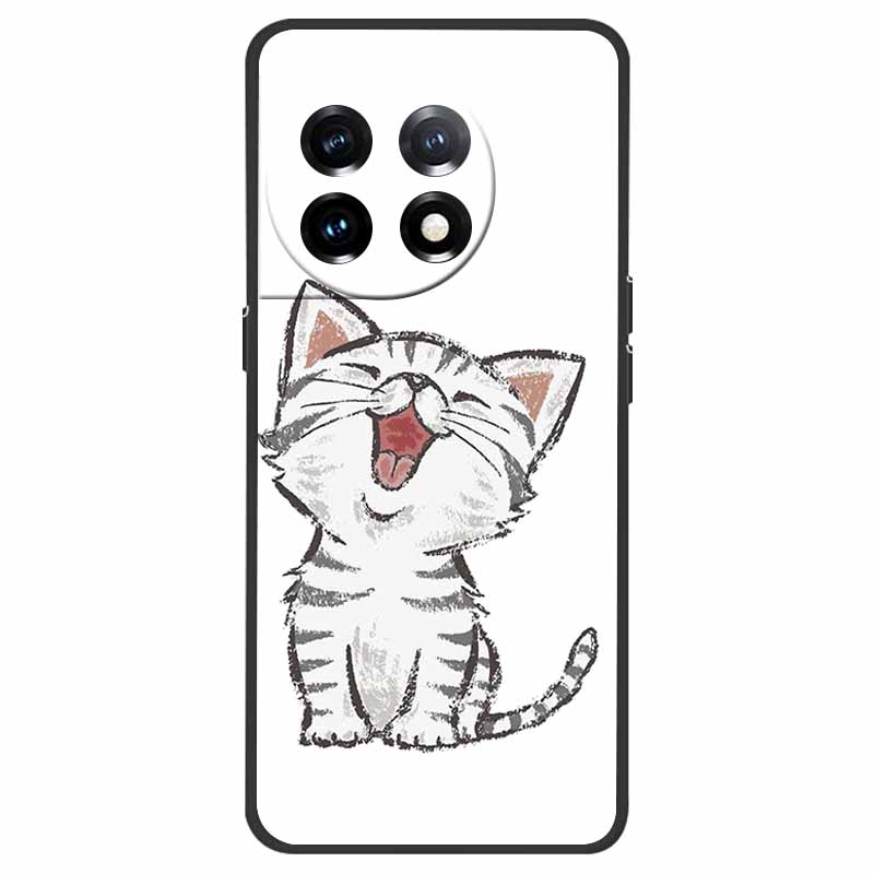 Für OnePlus 11 Hülle OnePlus11 5G Stoßfest Weiches Silikon TPU Rückseite für OnePlus 11 One Plus 11 5G Handyhüllen Niedliche Katze Wolf