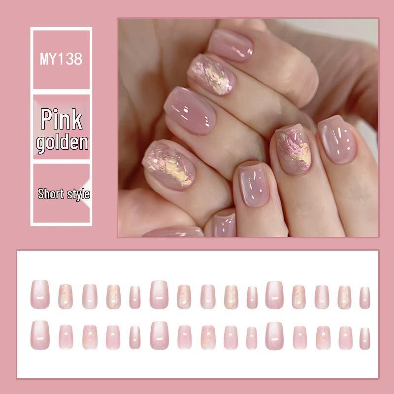 

Нежно-розовый мерцающий кошачий глаз: Блестящий, Полноразмерный, Носибельный Нейл-арт для Милого и Крутого Образа