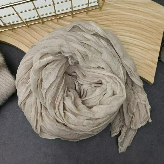 Damscarf Enfärgad veckad lång halsduk Retro Höst Vinter Varm lång halsduk Mjuk vintageinspirerad halsduk