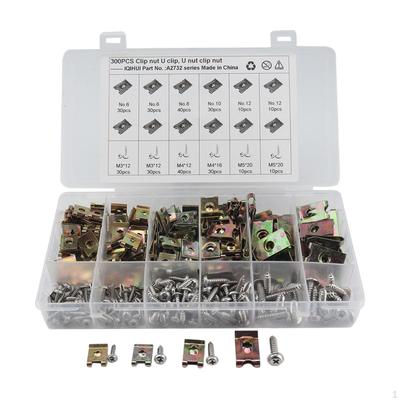 300Pcs Car Clip Nut and Screw Kit Fasteners Kits for Vehicle Parts Accessories