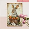 Metal Wall Art Easter Bunny Rustic Farmhouse Decor for Living Room