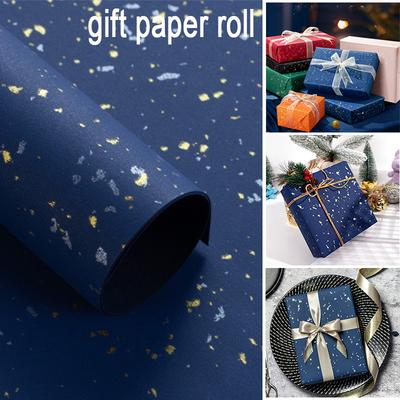 Navy BlueGold Foil Design Gift Wrapping Paper Gift Floral Wrapping Paper Arge Rolls Gift Packaging Craft Paper for Gifts ZSZ006