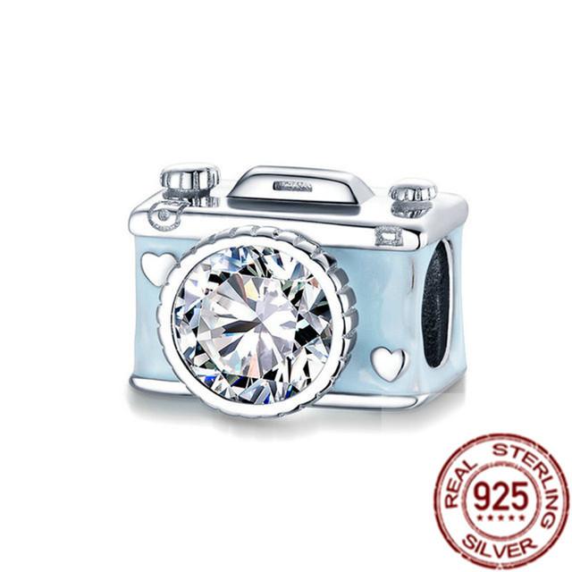 925 Sterling Silver Blue Butterfly Puffer Fish Bead Rainbow Parrot Squid Dangle Charm Fit Original Fasion Bracelet Jewelry Gift