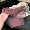 Thin Mesh Lace Flower Panties Low Waist Breathable Lace Briefs Transparent French Style Briefs Lady