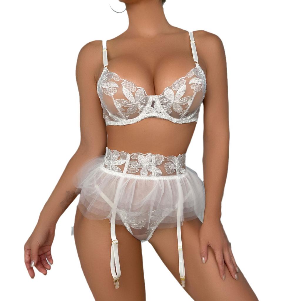 Fun suit New Internet celebrity gauze skirt ruffle edge tutu skirt garter belt tight Fun shapewear suit